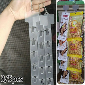 3/5pcs Supermarket Snack Plastic Hanging Strip No Nail Space Saving Store Hanging Snack Display Hook