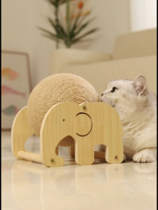 Natural Sisal Cat Scratching Board Vertical Cat Scratch Ball Wear-resistant Pet Toys Mainan Kucing