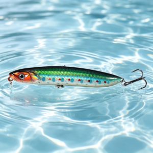 1pc Pencil Fishing Lure set 9.5Cm-18G-6# Snake Head Lure Hard Bait Artificial Sinking Bait for Bass pike Fishing Wobblers