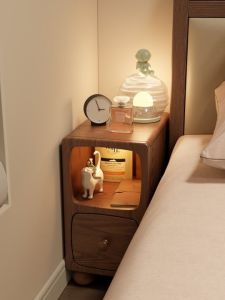 DONGMU | Narrow Bedside Storage Cabinet With Light