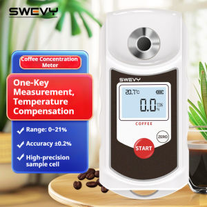 SWEVY | SWEVY LCD Backlit Digital Refractometer Atc Coffee Concentration Meter Measuring Range 0-21% Resolution 0.1% Accuracy ±0.2%.