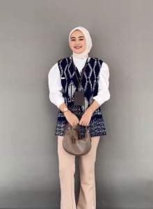 VEST Tenun Etnik Rompi Tenun Baju Kerja