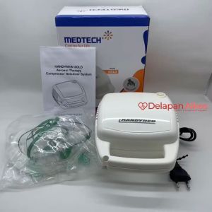 Medtech Nebulizer Handyneb Gold Compact Compressor Nebu dengan Handle BPA Free
