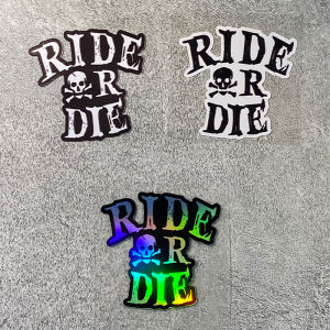 1PC RIDE OR DIE Skull Bicycle Frame Stickers Waterproof DIY Bicycle Top Tube Down Tube Handlebars Sunscreen Cycling Decoration