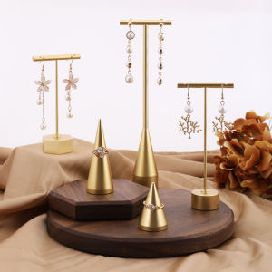 Metal Earring Display Stand T Bar Rack Tower Hexagon Base Jewelry Organizer for Retail Vendors & Online Store Photography