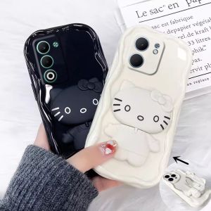 เคสโทรศัพท์ OPPO A5 A5X A5i Pro 4G 5G ปลอกอ่อนพร้อมขาตั้งกระจกการ์ตูนป้องกันเลนส์กันกระแทกฝาหลัง2025