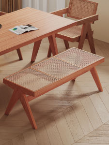 MU FENG ZHI NAN | Chaji Style Rattan Wooden Bench
