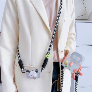 Zeallion Cute Cartoon Pattern Back Clip with Crossbody Neck Lanyard for Mobile Phone Case with Mirror Chain Anti Loss Backpack Style Phone Clip Chain Strap