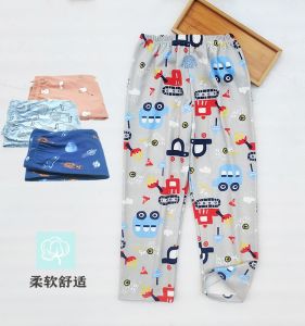 Childrens Pure Cotton Sleep Pants Loose Thin Home Clothes for Boys And Girls Comfortable Breathable Moisture Wicking