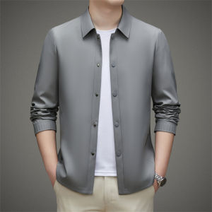 Men's Longsleeved Lapel Jacket: Fashion Temperament & Handsome Loose Coat Tops