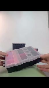 Portable Parts Box Hardware Storage Toolbox Plastic Case Multi-Grid Combination Screw Storage Box Garage Repair Tool Box