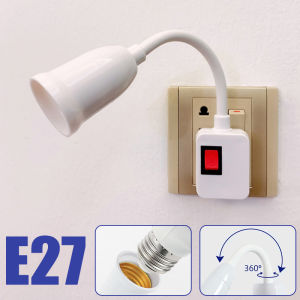 [Same Day Ship] Lamp Bulb Holder E27 LED Universal Lamp Head Lamp Holder Rotatable Hose with On/Off Switch Flexible Extension US Plug CTR