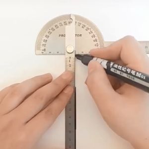 Busur 180 Derajat Penggaris Combi Stainless Protactor Alat Ukur Sudut