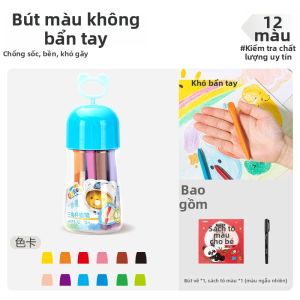 deli | Bút Sáp Nhẵn Không Dính Có Thể Giặt Được An Toàn Cho Trẻ Em