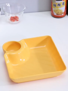 Dumpling Plate with Vinegar Dish Fries Snack Dessert Fruit Platter Sauce Plate Dumpling Dish Breakfast Plate