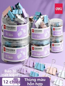 deli | Kẹp Văn Phòng Đa Năng Màu Sắc Kim Loại Màu Morandi