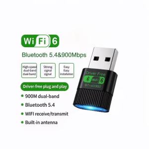 Kebidumei | KEBIDUMEI AX900 USB WiFi 6 Bluetooth5.4 Adapter Dual Band 2.4G&5GHz USB Network Wireless WiFi Receiver Driver Free For Win 10/11