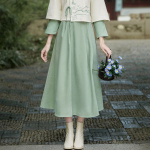 Bộ Đồ Cải Tiến Phong Cách Trung Hoa Mới Bộ Đồ Trà Hanfu Bộ Đồ Dân Tộc Cổ Điển Bộ Đồ Tai Thủ Bộ Quần Áo Dài Tay Cổ Đứng