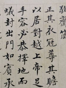 Shen Du Calligraphy Decorative Painting Replication Jin Zhai Dictum Page on Silk Brocade Traditional Scroll Home Decoration