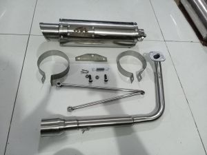 HONDA BEAT 110 FI SHARK POWER PIPE COMPLETE SET OF ACCESSORIES and BRACKETCLAMPSPRINGCANISTERSILENCER STRAIGHT ELBO