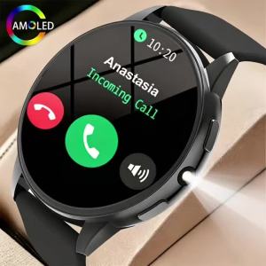 New 2026 Model Fashionable Round Smartwatch Full-Touch HD Screen Wireless Calling Multiple Sports Modes Music Control