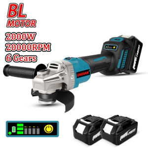 (free gift)2000W 125mm Brushless Cordless grinder machine Electric Angle Grinder 22900MAH / 588VF Battery 6 Speed DIY Polisher Cutting Machine Power Tool For Makita 18V Battery