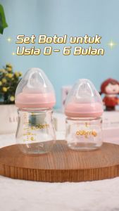 Oberni Botol Susu Kaca Bayi Mall High Quality Glass Wide Neck Bottle New Born 0 6 Bulan 120ml 150ml 4oz 5oz Anti Kolik Anak 3 Bpa Free Baru Lahir Leher Lebar dengan Puting dot