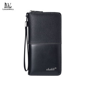 LouisWill กระเป๋าสตางค์ผู้ชายแบบยาวPouch Koin ใส่บัตรได้หลายใบแบบนุ่มกระเป๋าสตางค์ยาว PU หลายช่องกระเป๋าสตางค์อเนกประสงค์แบบกระเป๋าสตางค์แบบปะกระเป๋าสตางค์ความจุมากผู้ที่ใส่บัตรใส่บัตรประจำตัวเหรียญหนัง PU กระเป๋าสตางค์ธุรกิจ