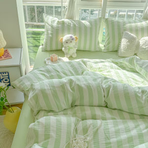 Dansunreve 1PC kẻ sọc Duvet cover rửa chăn bông Bìa chỉ lưới nhỏ da mềm mại thân thiện với duy nhất/Nữ Hoàng/King size Comforter Bìa