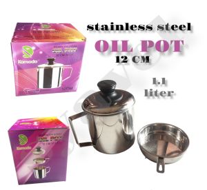 oil pot stainless steel / saringan minyak /saringan masak merk komodo 12 cm 1.1 liter