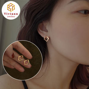 Viviann Original Design Diamond Geometric Earrings Advanced Earrings Gold Color Geometric Hoop Earrings Female Simple Fashion Detachable Jewelry Accessories Gift
