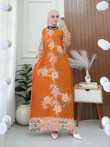 Gamis batik trend terbaru motif encim warna batik cap pekalongan