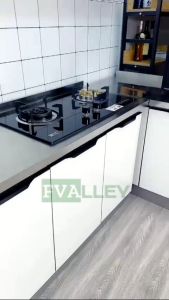 FVALLEY Stainless Steel Kitchen Cabinet Gas Stove Cabinet Sink Cabinet Combined Cupboards
