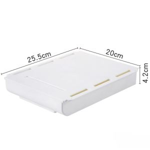 XMSJ | Self Adhesive Under Desk Drawer Organizer Hidden Storage Box Pull Out Pencil Tray Punch Free Holder Office Workspace Stationery