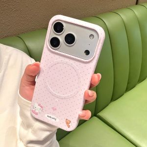 Sanrio | Magnetic Foundation Make Up Wave Point Angel KT Phone Case for iPhone 17 Pro 16 15 Pro Max Luxury Shockproof Protective Cover
