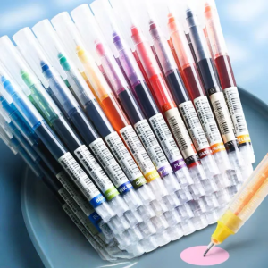 Gel Pen 0.5mm Large Capacity Quick-Drying Straight Liquid Bead All Needle Neutral Pen Office Signature Carbon Pen