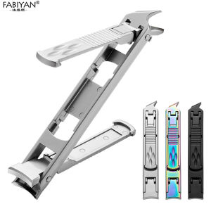 Double-ended Stainless Steel Nail Clippers Manicure Tool Curved And Oblique Mouth Blade In One Portable Folding Nail Cutter