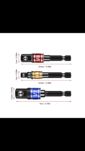 อะแดปเตอร์ซ็อกเก็ตสว่านกระแทก 4 ชิ้น (สีดำ ชุด4ชิ้น) มุมขวา 105 องศา 1/4 3/8 1/2 ก้านหกเหลี่ยม 1/4 นิ้ว สําหรับเครื่องมือไฟฟ้า