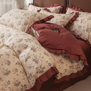 Suxuan | Princess Style Ruffled Lace Double Layer Muslin 4 Piece Set