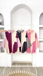 Maiza Shirt Atasan Kemeja Oversize Wanita Casual Daily Matt Linen Premium OOTD Fashion Remaja Basic Terlaris