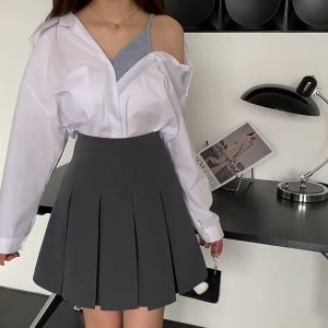 🌟CORE🌟dresses women new style 2025 Korean Style Solid Color Pleated Skirt College Style A-line Short Skirt High Waist Skirt 2️⃣0️⃣2️⃣5️⃣