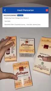 THE FACE Collagen Lightening Day & Night Cream with Vitamin E Set 50gr BPOM