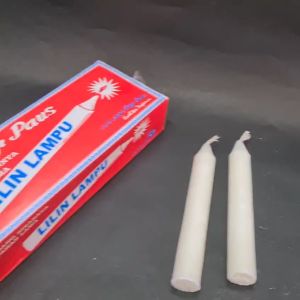 1 PAK LILIN LAMPU PUTIH CAP PAUS JUMBO TAHAN LAMA BATANG BATANGAN isi 8 pcs ECER
