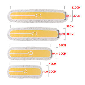 Cây Lau Bụi Đôi Bằng Thép Không Gỉ Công Cụ Vệ Sinh Khách Sạn Công Nghiệp Thương Mại Đầu Lau Phẳng Cotton Vải Bông Chất Liệu Để Lau Sàn Văn Phòng