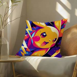Bandai | Pokemon Adventure Partners Anime Plush Pillow Cover Soft Short Plush Cushion Cover For Sofa Bedroom Home Decor Gift