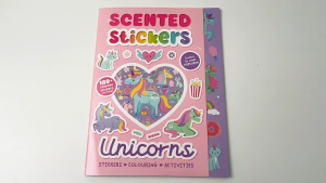 Unicorns Scented Stickers Activity Book with Fun Activities Colouring & Mazes For Kids