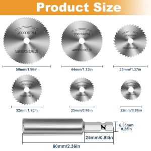 Cutting Wheel for Drill Rotary Tool Cutting Discs with Steel Saw Blades 1/4" Hex Long Shank Power Rotary Tool Accessories