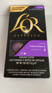 ลอร์ เอสเปรสโซ่ ลังโก โปรฟงโด (กาแฟแท้คั่วบด) 10 แคปซูล x 5.2 กรัม น้ำหนักสุทธิ 52 กรัม