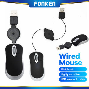 FONKEN USB Wired Retractable Mouse Optical 1200 DPI Office Computer Mice for PC Laptop