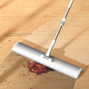 onetwone 50cm Large Aluminum Alloy Flat Mop Household Factory Hospital Commercial Lazy Floor Mop with Stainless Steel Handle with 2 Cloth